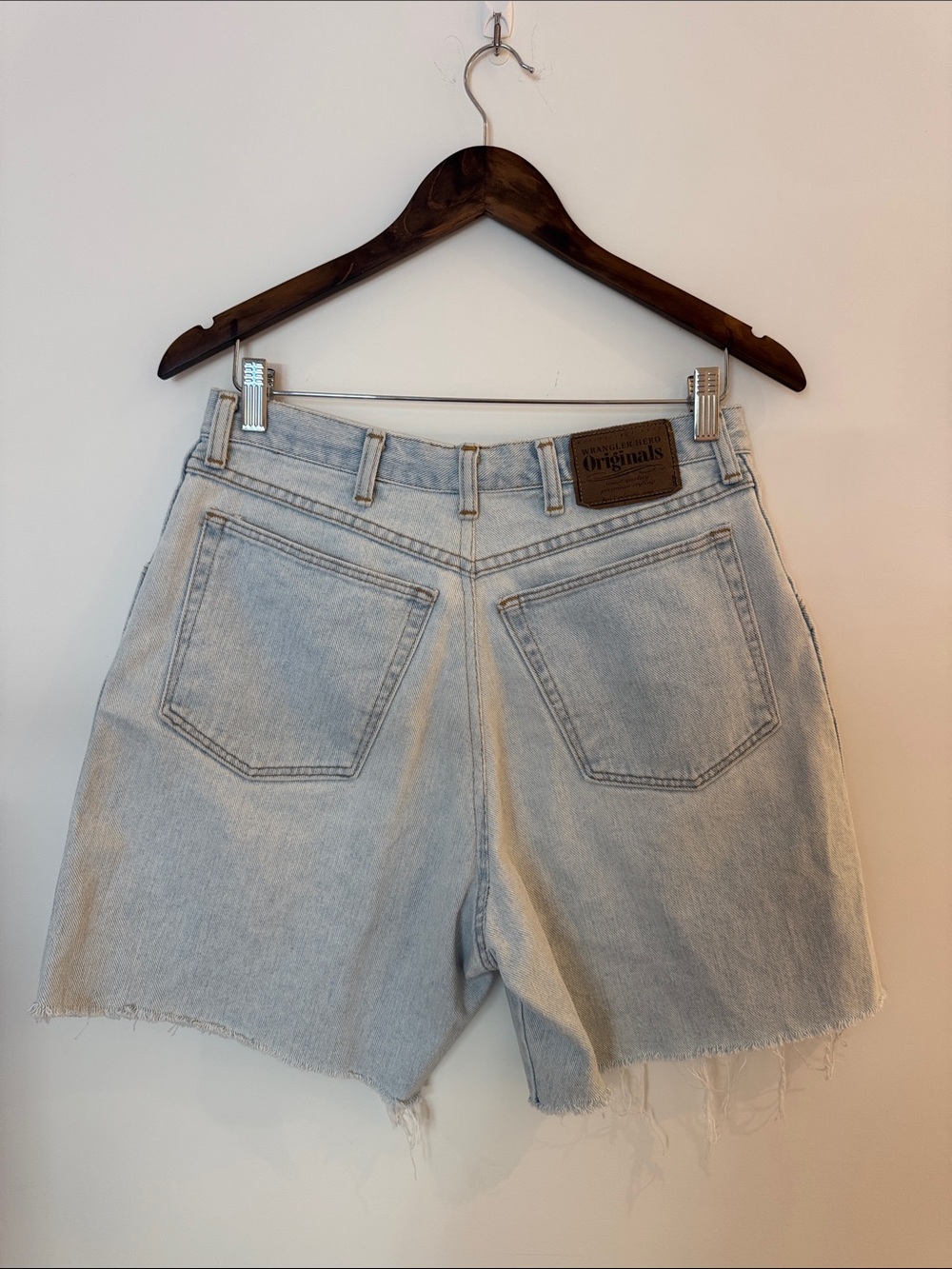 Wrangler Light Wash Cut Off Denim Shorts